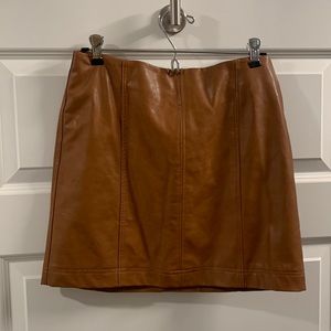 Size M Faux Leather Brown Skirt